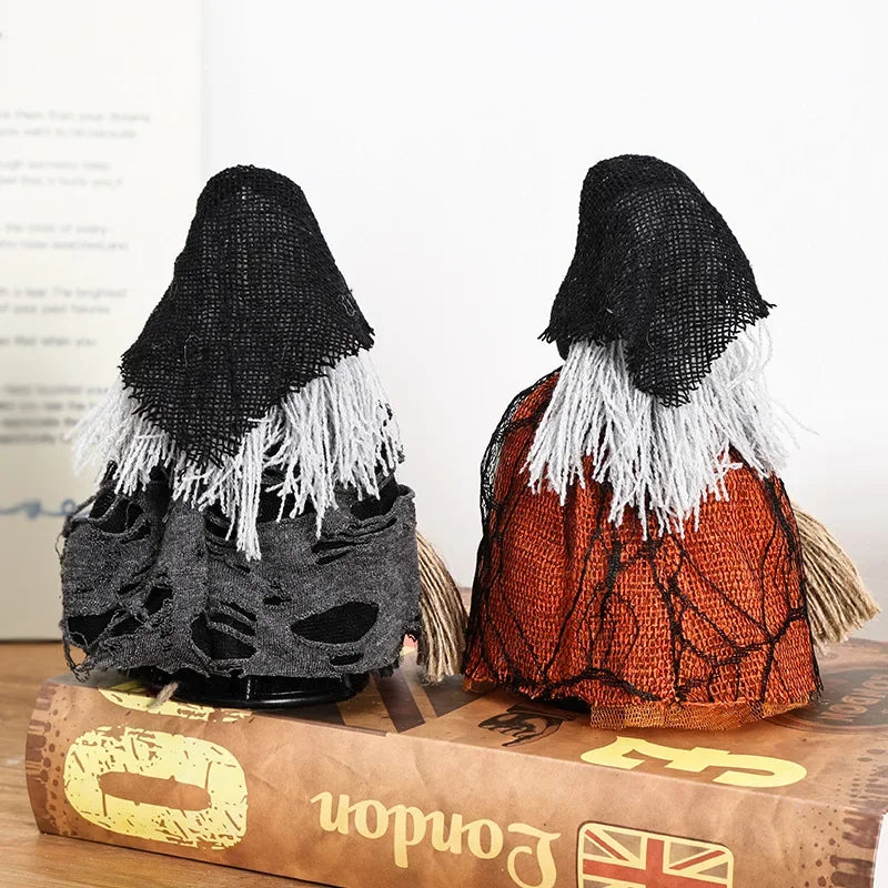 Halloween Witch Decoration with Broom Cute Hanging Ornament for Home Garden Indoor Party Decor Photography Props